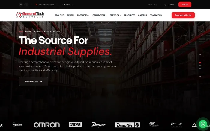 General Tech Services website homepage — generaltech.ae