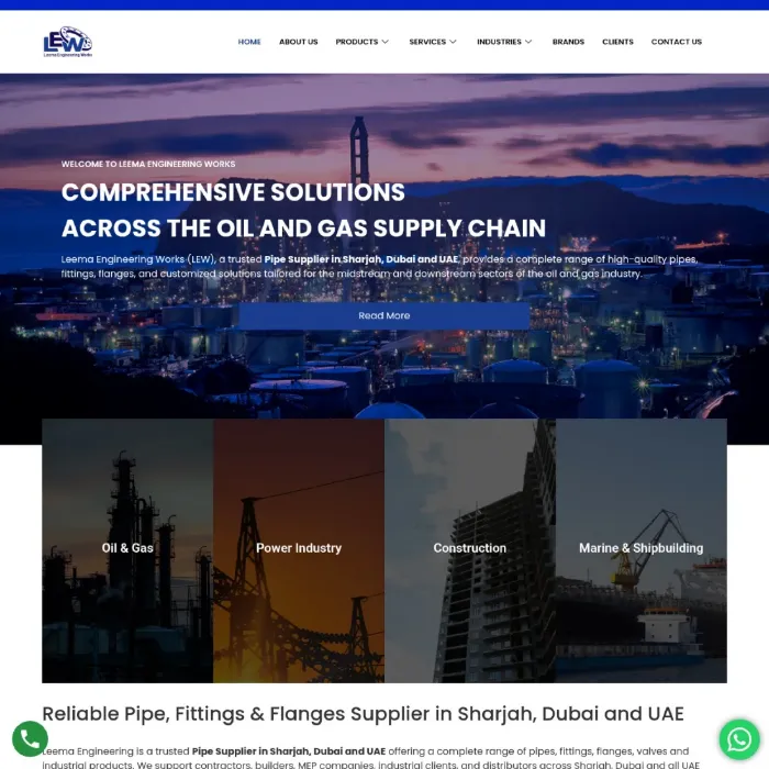 Leema Engineering Works website homepage — leemaeng.com