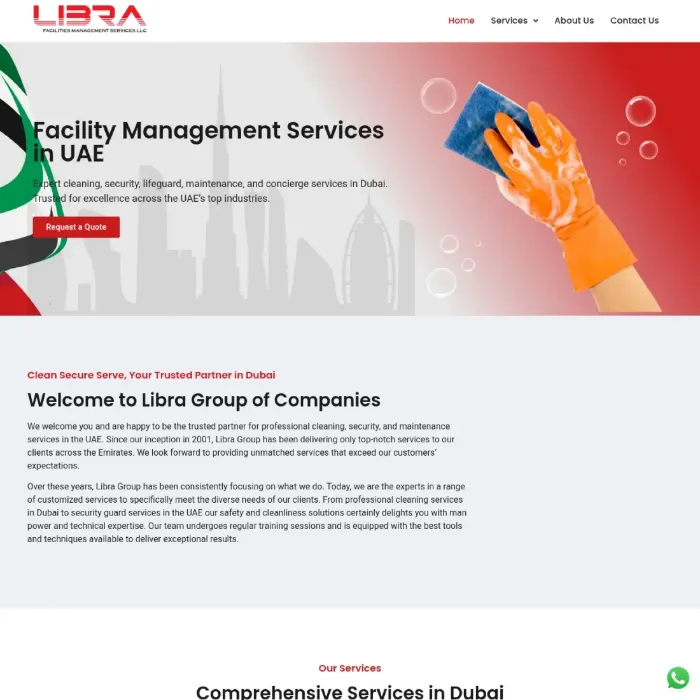 Libra Group UAE website homepage screenshot
