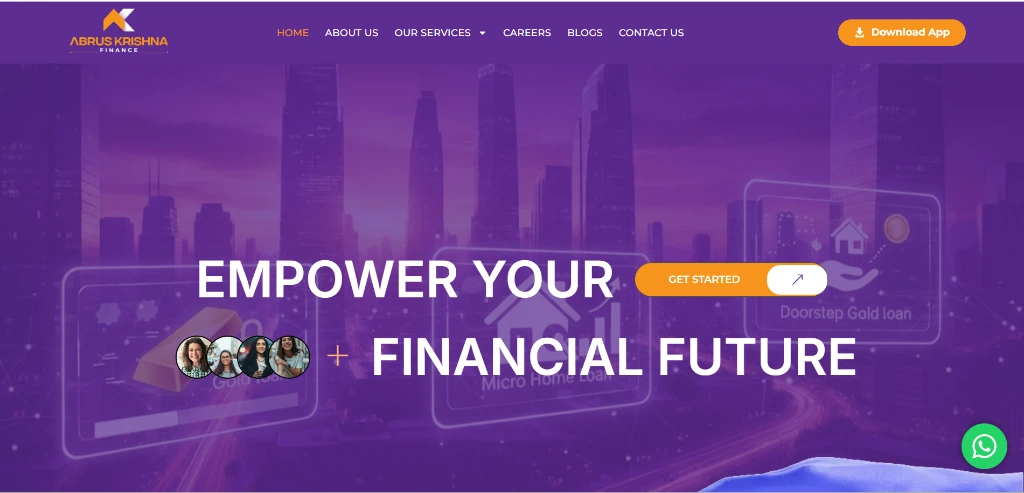 Teknoppy website project - Abrus Krishna Finance lending homepage