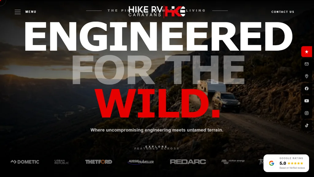 Teknoppy website project - Hike RV Caravans off-road manufacturer homepage