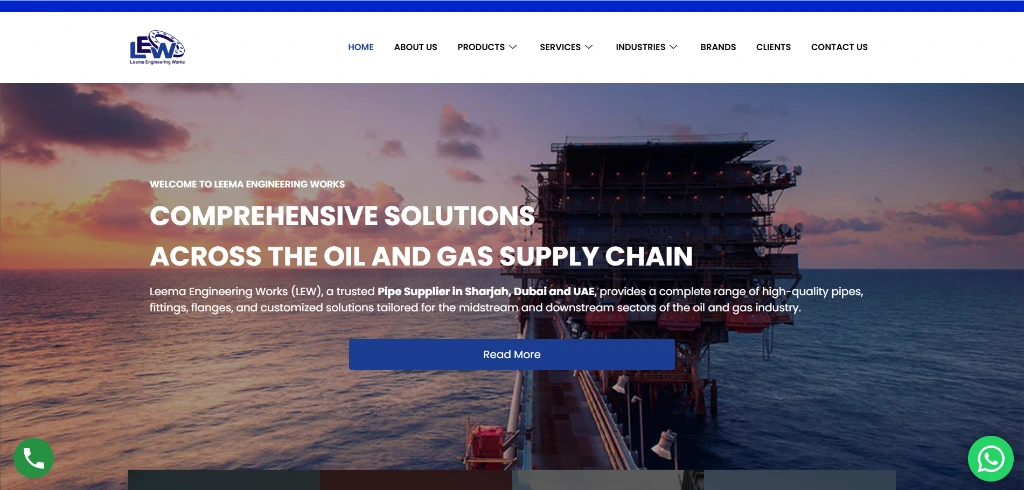 Teknoppy website project - Leema Engineering Works industrial homepage