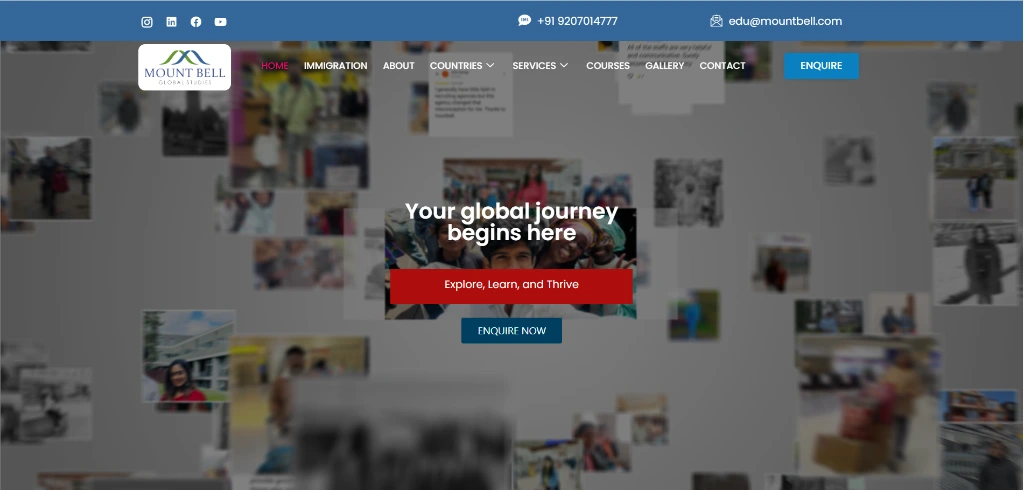 Teknoppy website project - Mount Bell Global Studies education homepage