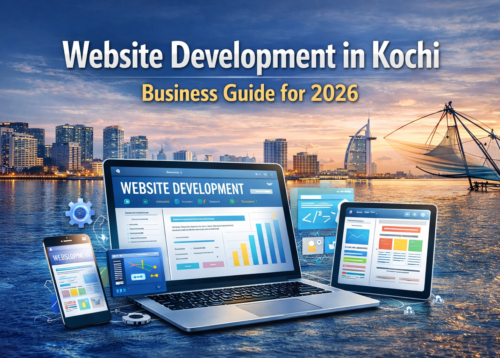 Website Development in Kochi: Business Guide for 2026 showing modern web design and development concept for businesses