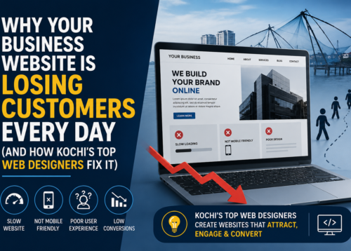 Business website losing customers due to poor web design and slow performance with Kochi web designers offering modern website solutions